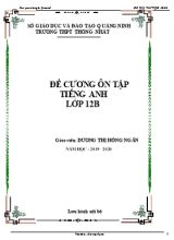 Đề cương ôn tập môn Tiếng Anh Lớp 12 - Năm học 2019-2020 - Dương Thị hồng Ngân